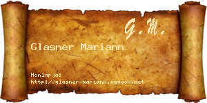 Glasner Mariann névjegykártya